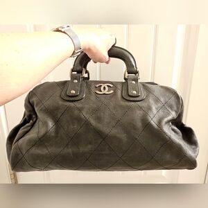 Chanel  Black Quilted Caviar Doctor's Bag/Boston Bag